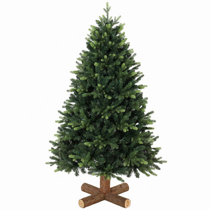 Artificial Christmas Tree, Hinged Xmas Tree with 1620 PE & PVC Branch Tips, 5ft, Green