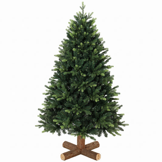 Artificial Christmas Tree, Hinged Xmas Tree with 1620 PE & PVC Branch Tips, 5ft, Green