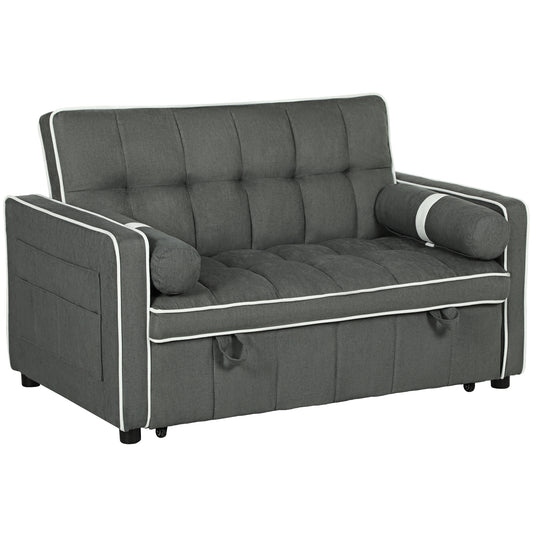 Two-Seater Linen-Look Sofa Bed