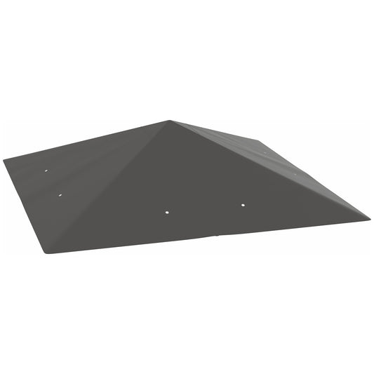 3 x 3(m) Gazebo Canopy Replacement Cover, Garden Gazebo Roof Replacement with Drain Holes, Water Resistant PVC Coating, 370g/㎡, UPF30+, TOP COVER ONLY, Grey