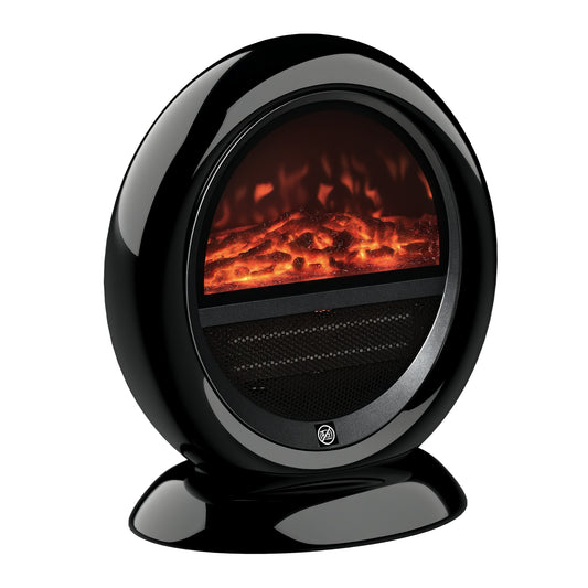 Freestanding Electric Fireplace Indoor Space Table Top Heater with Realistic Flame Effect, Rotatable Head, Overheating Protection, 1500W