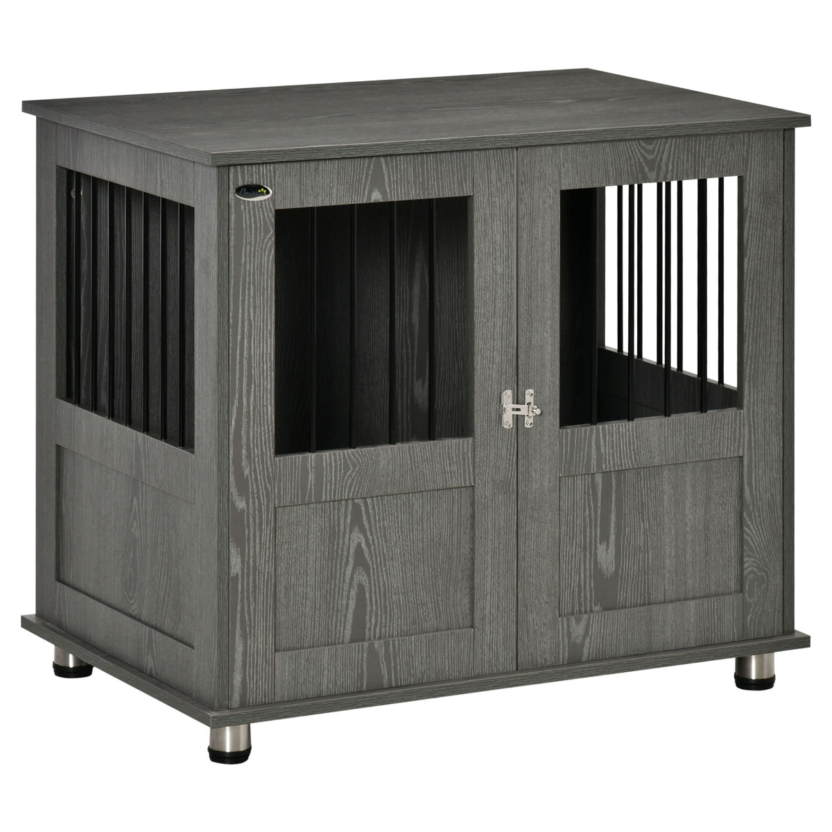 Dog Crate Table for Medium and Large Dogs with Magnetic Door for Indoor Use, 85 x 55 x 75 cm, Grey