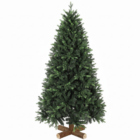 Artificial Christmas Tree, Hinged Xmas Tree with 2419 PE & PVC Branch Tips, 6ft, Green