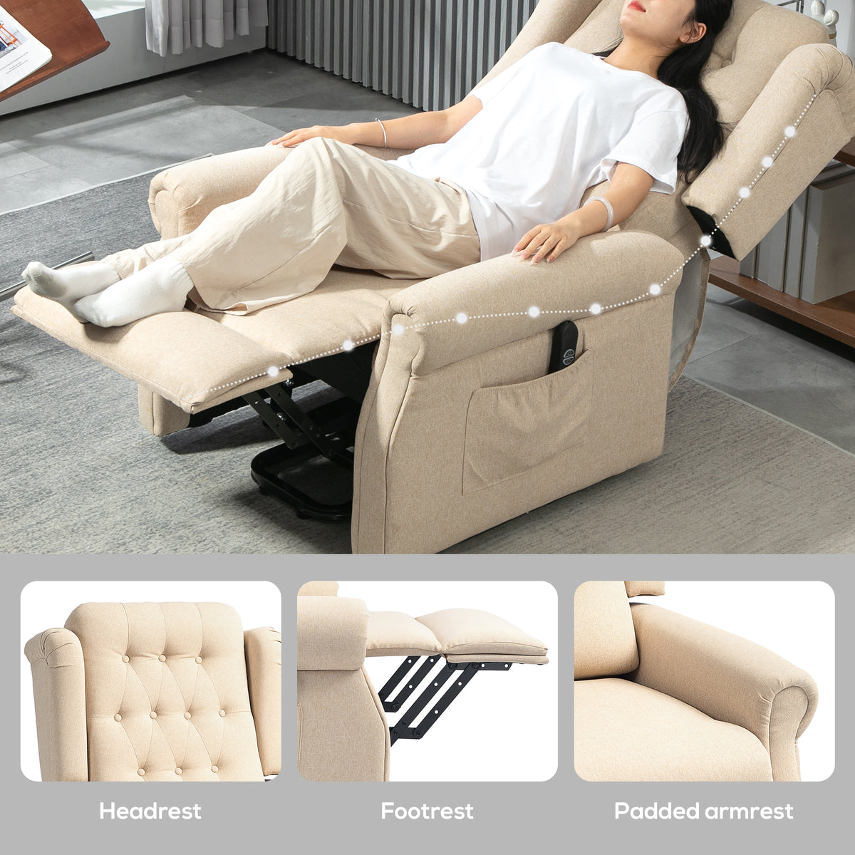 45° Lifting Riser and Recliner Armchair
