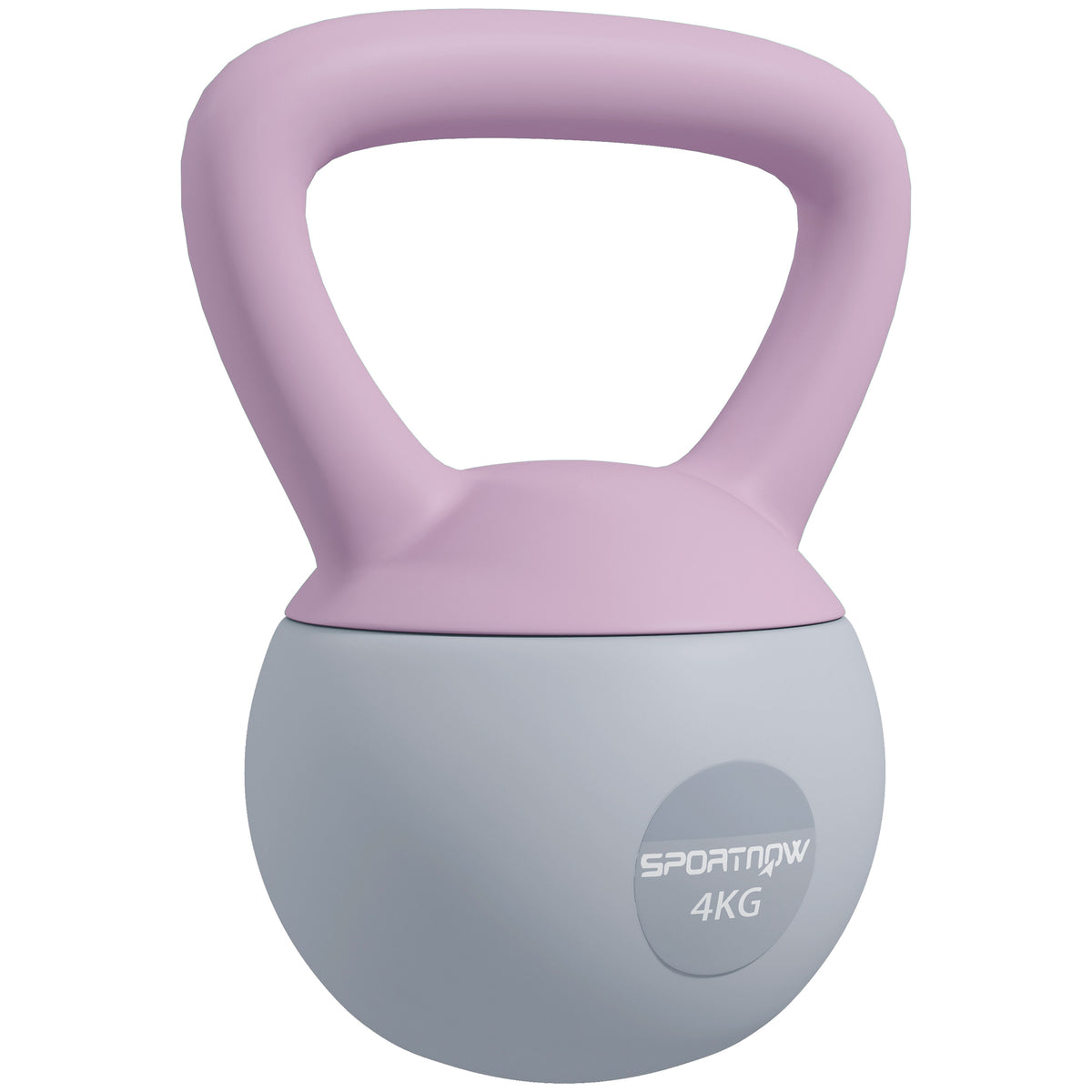 4KG Soft Kettlebell, Kettle Bell with Non-Slip Handle for Home Gym, Weight Lifting, Strength Training, Purple/Grey