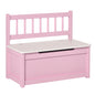 2 In 1 Wooden Toy Box, Seat Storage Bench, Storage Chest Cabinet Organiser with Safety Pneumatic Rod, Pink