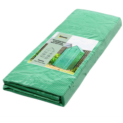 Greenhouse Cover Replacement Walk-in PE Hot House Cover with Roll-up Door and Windows, 140 x 73 x 190cm