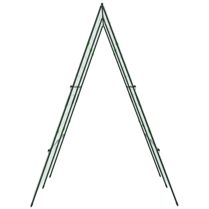 Garden Cucumber Trellis for Climbing Plants, A-Frame Trellis Plant Support with Climbing Net, DIY Adjustable Cucumber Support Frame for Raised Bed, Vegetables, Flowers, Fruit, Green