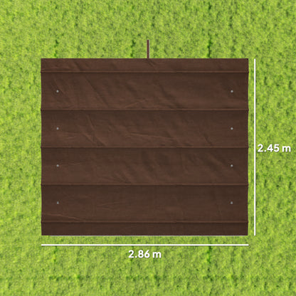 Pergola Cover Roof, 2.86 x 2.45 m Retractable Sun Shade Top for 3 x 2m Pergola Frame, UV30+ Protected