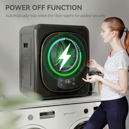 4kg Vented Tumble Dryer with 5 Drying Mode, 800W Compact Freestanding Front Tumble Dryer