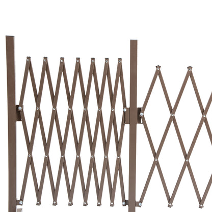 Expanding Trellis Fence Freestanding Movable Fence Foldable Garden Screen Panel Aluminium, 405cm x 103.5cm, Dark Brown