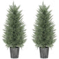 90cm Artificial Cypress Trees Set of 2, UV Resistant Artificial Plants with Decorative Pot, Fake Plants for Indoor Outdoor Decor, Green