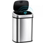 48L Motion Sensor Bin, Automatic Touchless Rubbish Bin with Fingerprint Resistant Stainless Steel for Kitchen, Hygienic Gyms, Home Office Use, Silver Tone