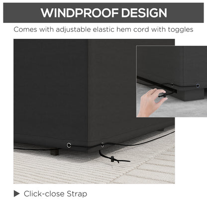 Outdoor Garden Furniture Cover Waterproof, Anti-UV 600D Heavy Duty Oxford Fabric Patio Furniture Cover for Rectangular Sofa Table Set, Black, 245 x 165 x 66 cm