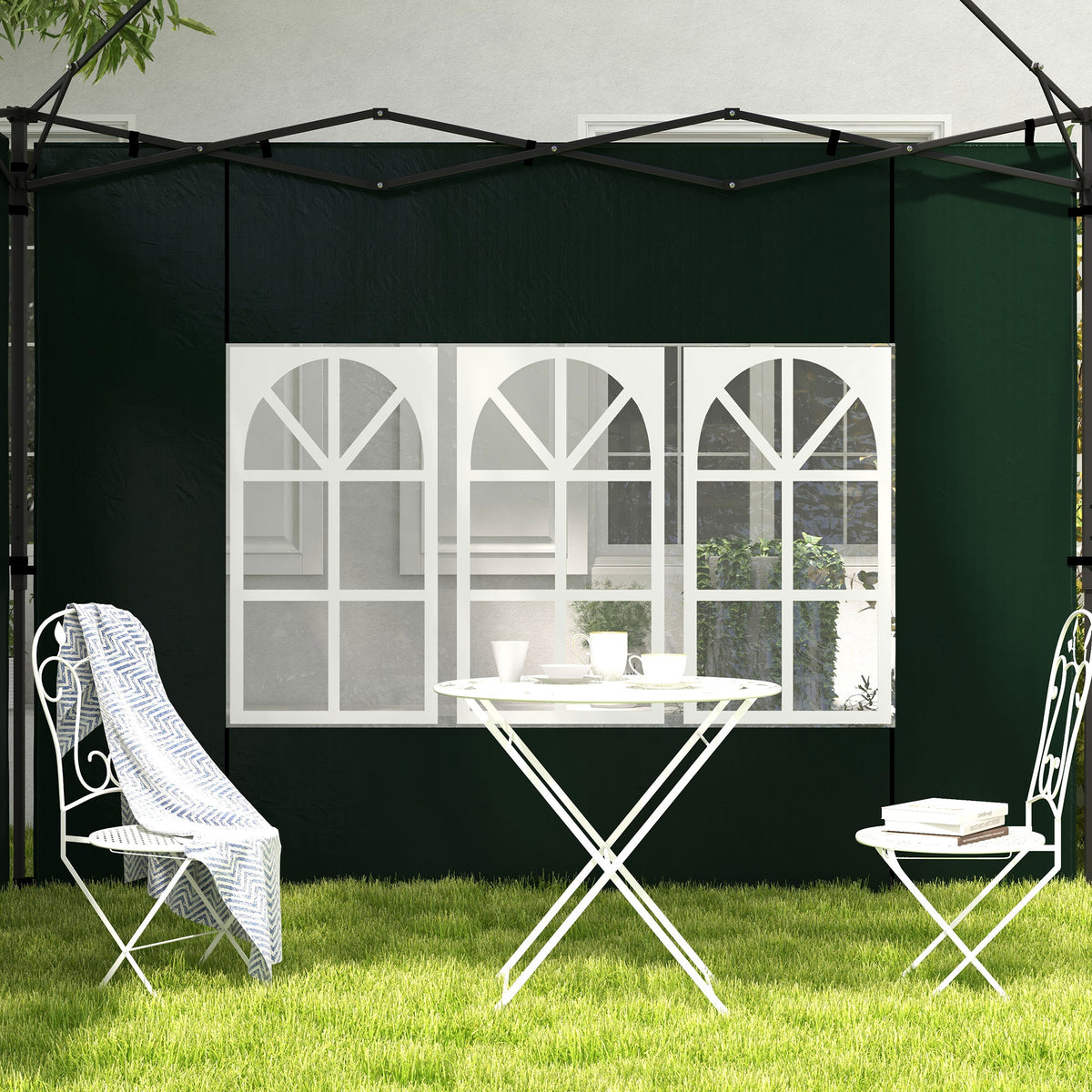 Set of Two 3 x 3m Gazebo Frame Replacement Walls - Green