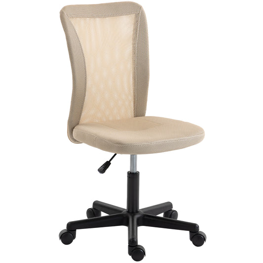 Computer Desk Chair, Mesh Office Chair with Adjustable Height and Swivel Wheels, Armless Study Chair