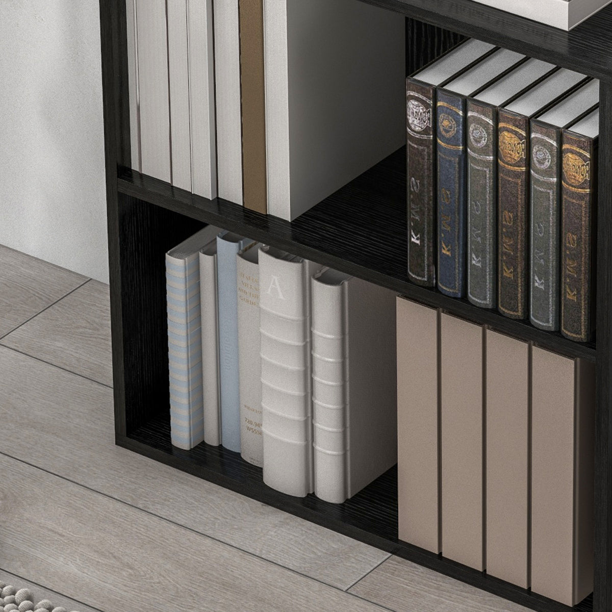 2 Tier Bookshelf, Low Bookcase with Adjustable Shelf, 2 Compartments for Home Office, Living Room, Study