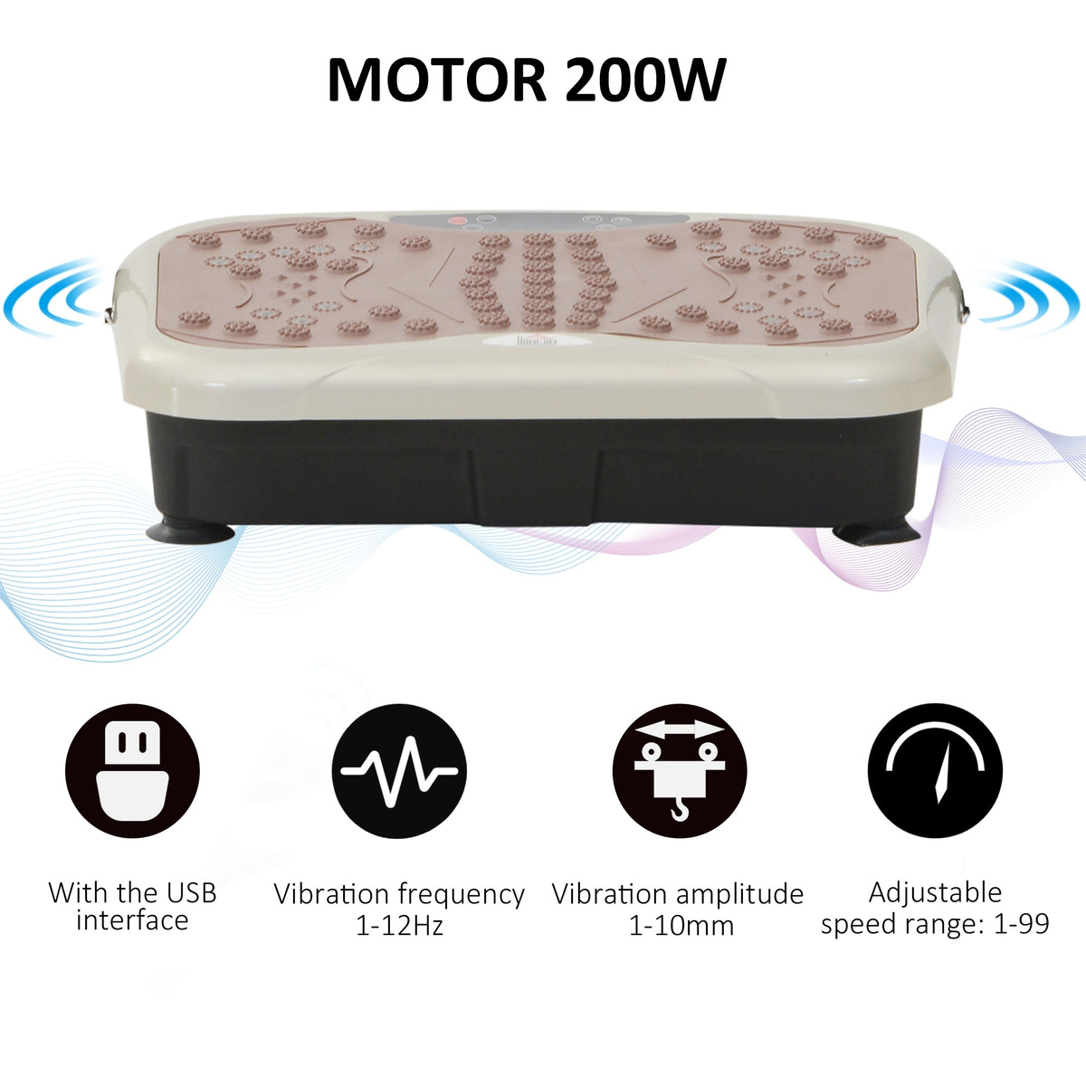Vibration Plate Exercise Machine, Quiet Vibrating Plate for Weight Loss and Lymphatic Drainage with Resistance Bands, Remote Control, 99 Speed Levels