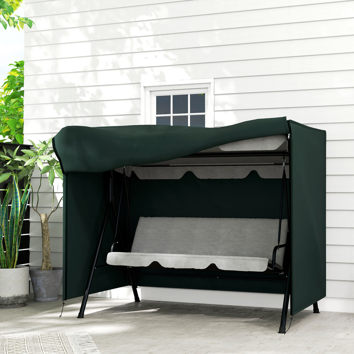 152 x 177cm Three-Seater Swing Chair Protective Cover Green