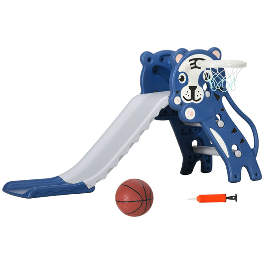 3 in 1 Baby Slide for Indoor Use with Climber, Basketball Hoop, Basketball, for Ages 18-36 Months