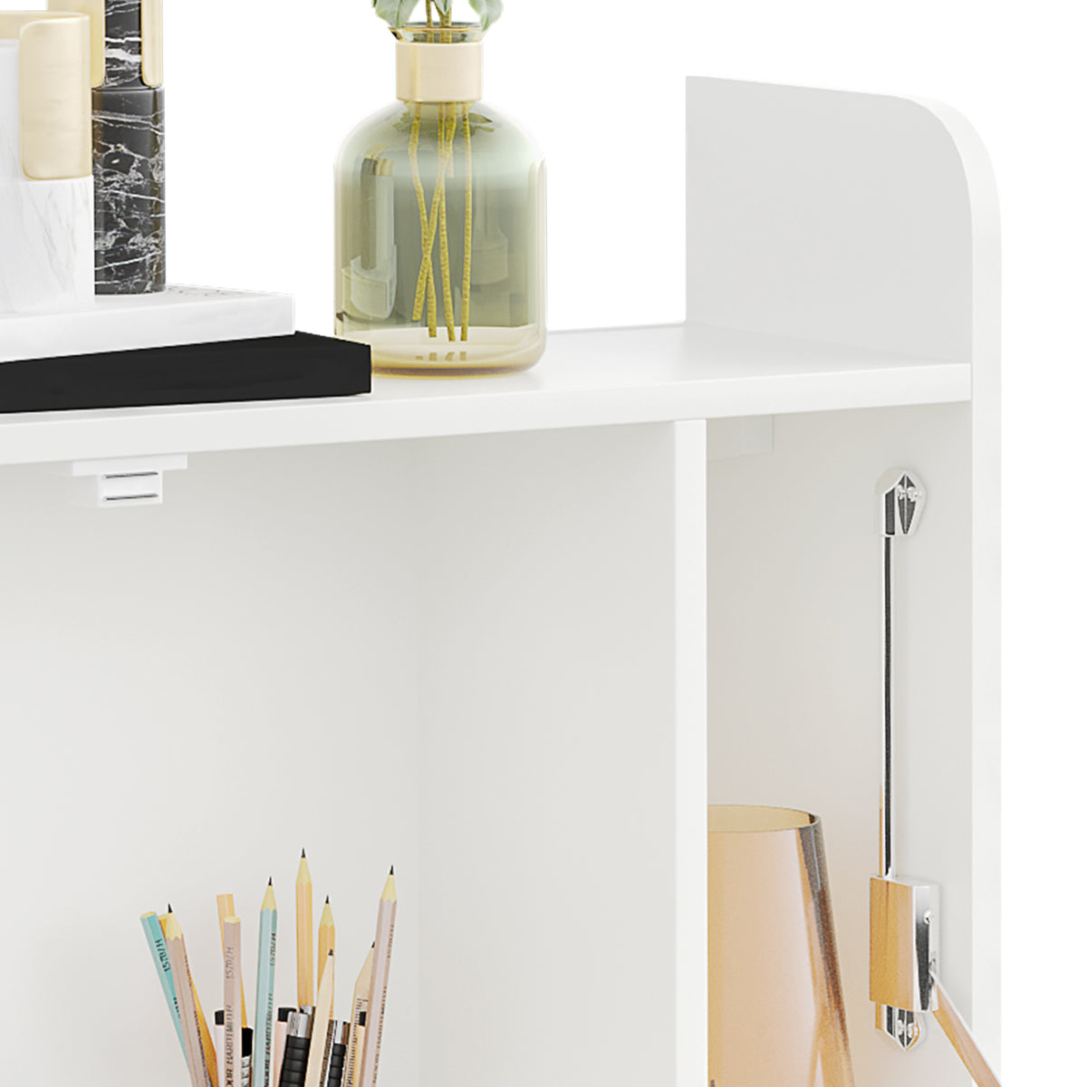 Wall Mounted Table, Drop Leaf Floating Laptop Desk with Space Saving Storage Compartments for Home Office and Study, 77cm x 20cm x 51cm
