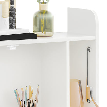Wall Mounted Table, Drop Leaf Floating Laptop Desk with Space Saving Storage Compartments for Home Office and Study, 77cm x 20cm x 51cm
