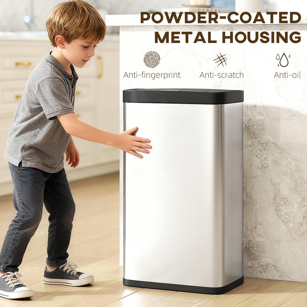 45L Stainless Steel Sensor Bin