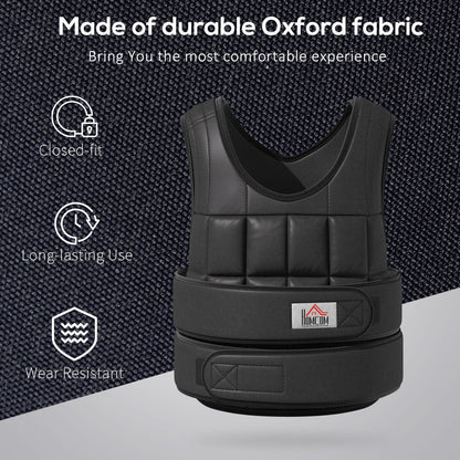 10kg Weighted Vest, Adjustable Running Weight Vest with 38 Weight Bags for Men or Women Cardio Exercise, Black
