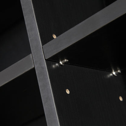 1116 CD/ 528 DVD Storage Unit, Media Storage Shelf, Wooden Display Unit with Adjustable Shelves, 102 x 195 cm, Black