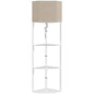 Corner Floor Lamp with Shelves, Tall Standing Lamps for Living Room, with Pull Chain Switch Bulb not Included, White