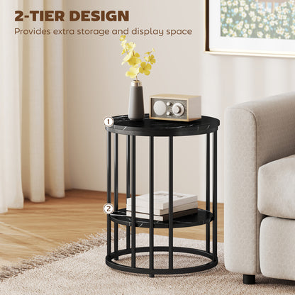 Set of Two Marble-Effect Coffee Tables