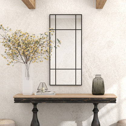 Decorative Grid Wall Mirror, with Back Hooks