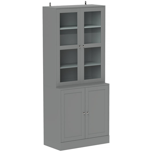 Double Storage Display Cabinet - Grey