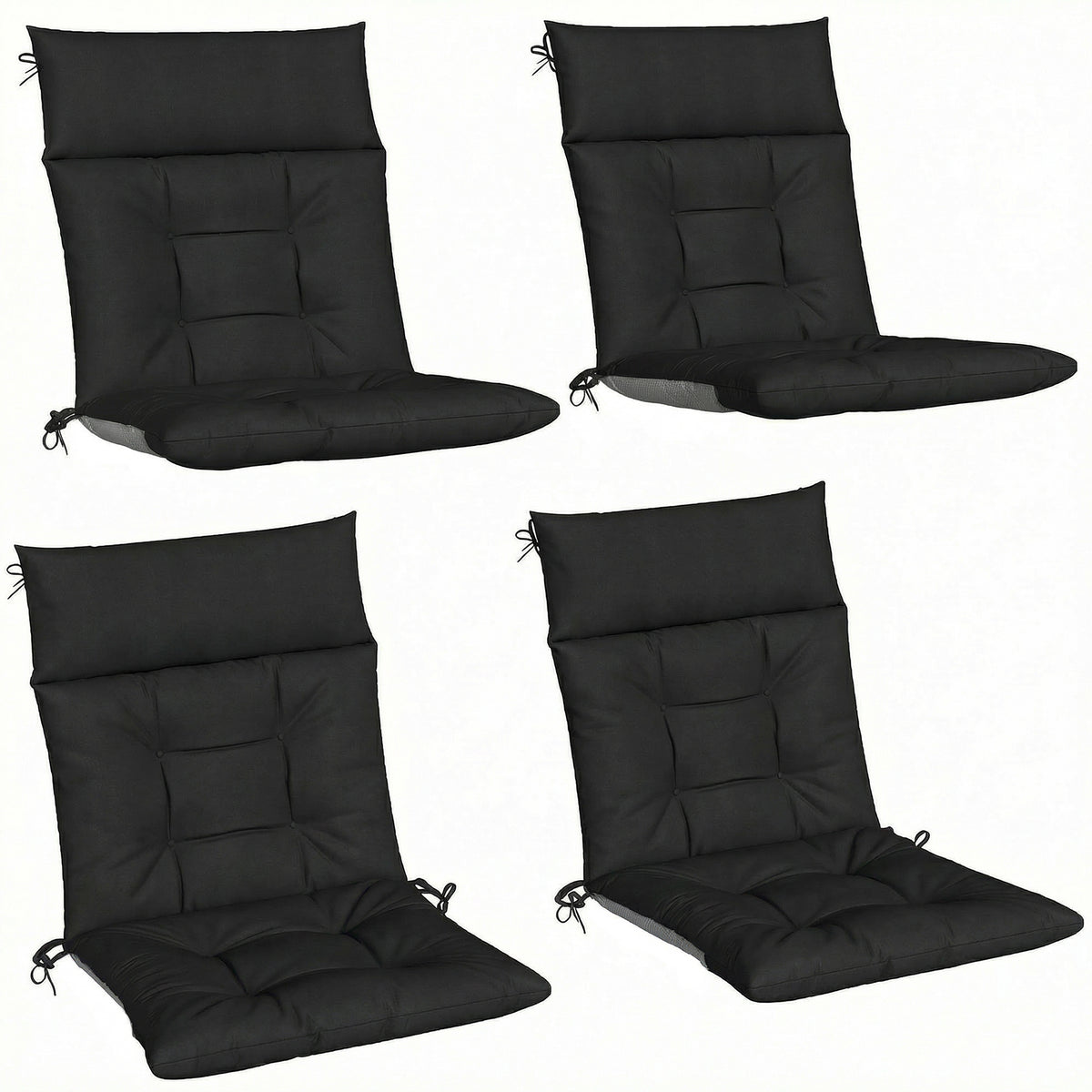 Patio Chair Cushions Set of 4, Waterproof Non-Slip Lounge Chair Cushions, 112x53cm