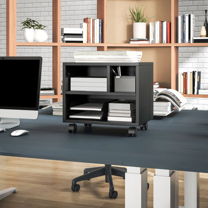 Three-Compartment Printer Cabinet, with Wheels