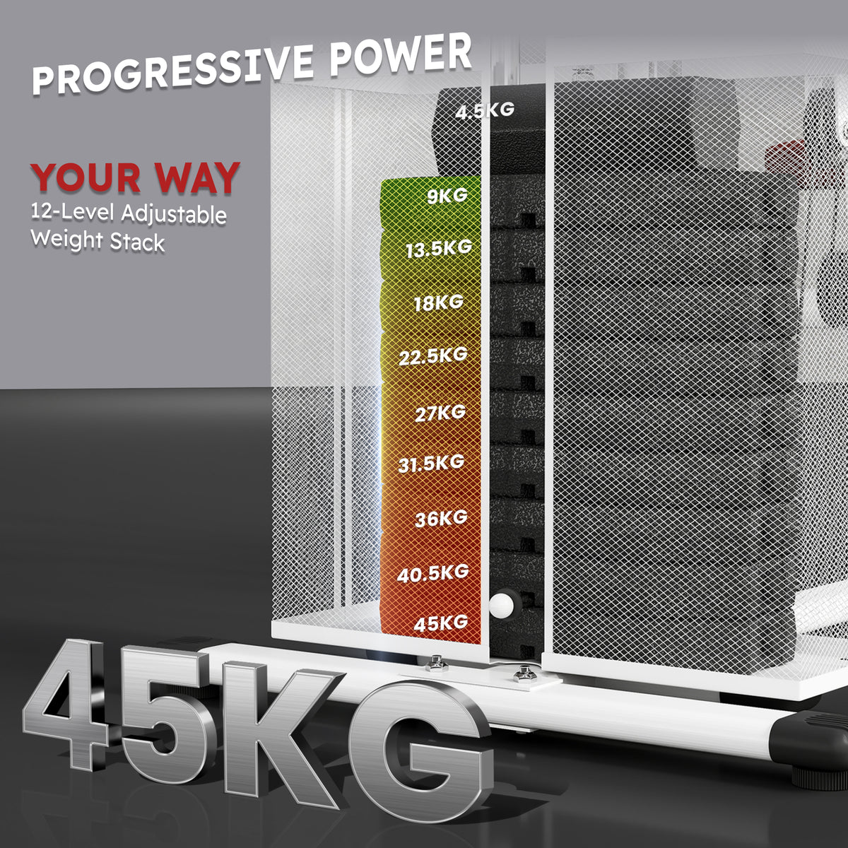 Home Multi Gym Large Multifunction Sturdy Strength Training Machine for Home Workout, White