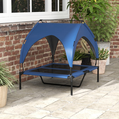 Cooling Raised Pet Bed w/ Washable Breathable Mesh, for Medium, Large Dogs, 91 x 76 x 85cm - Dark Blue