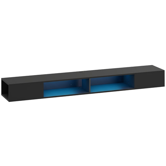 Wall Mounted TV Stand with RGB LED Lights, Floating Entertainment Centre for 75 Inch TV