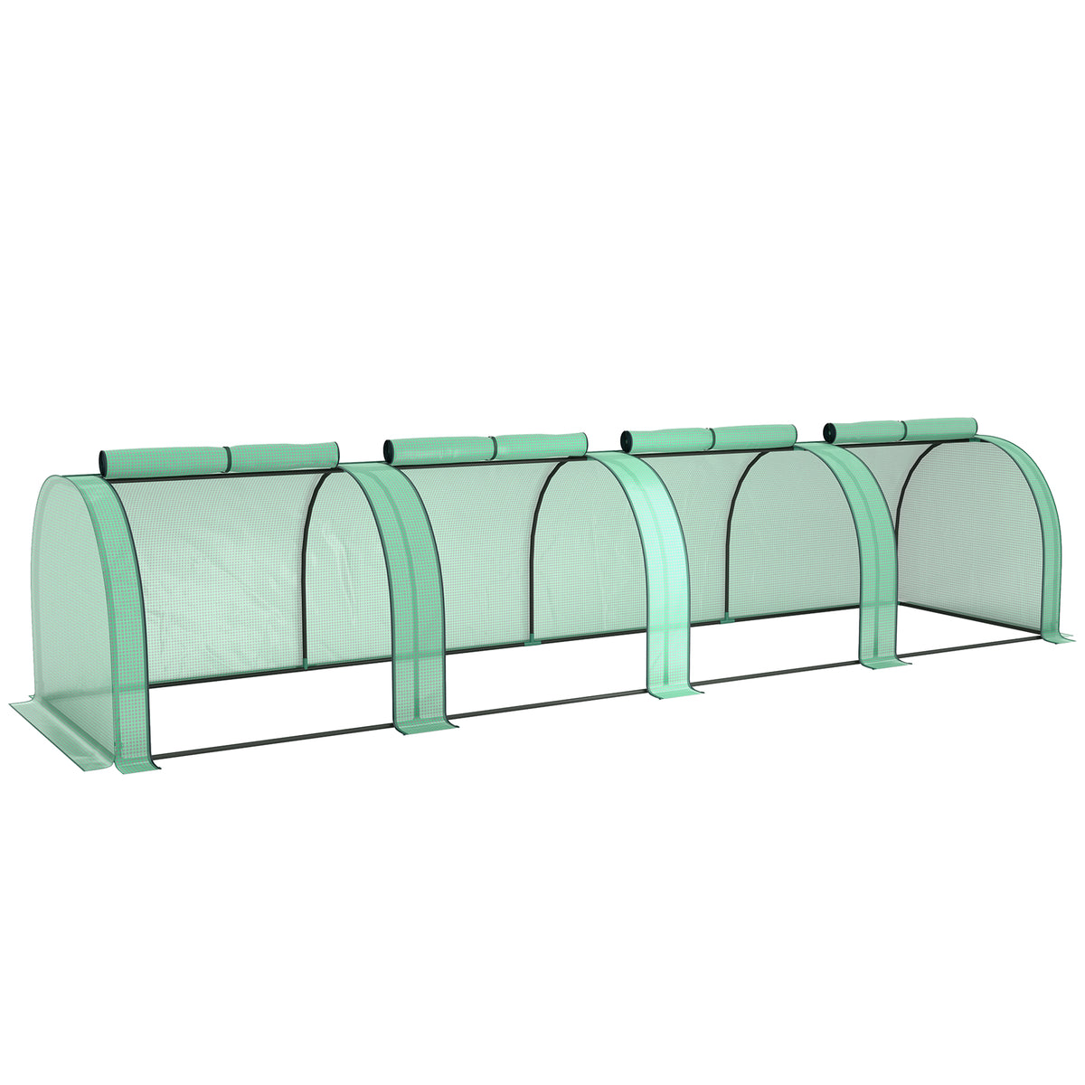 395 x 100 cm Low Tunnel Greenhouse - Green