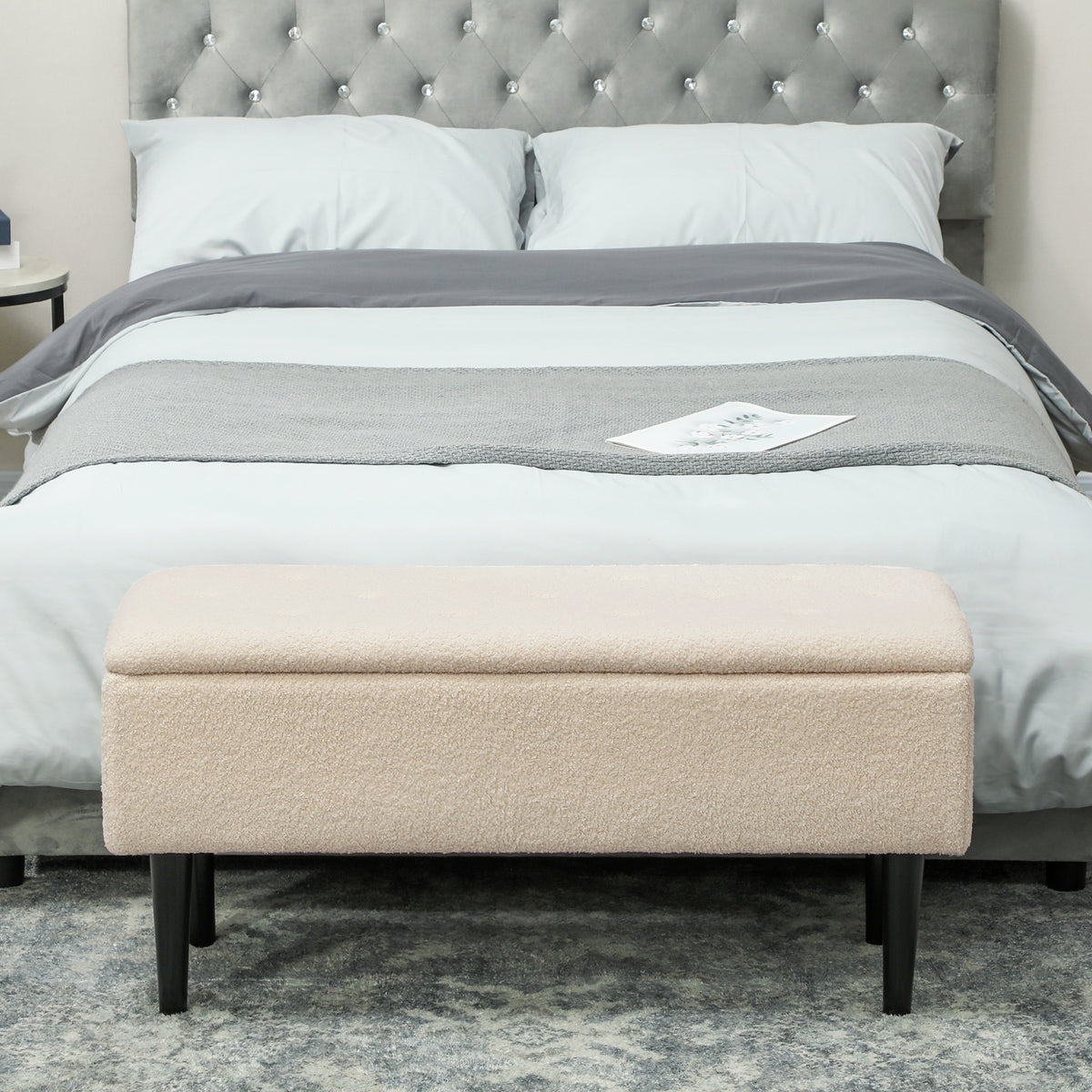 57L Teddy Fleece Storage Ottoman