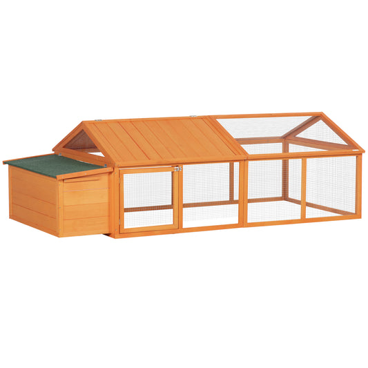 Wooden Chicken Coop with Nesting Box, Openable Roof, for 4-8 Chickens