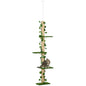 242cm Adjustable Floor-To-Ceiling Cat Tree, with Artificial Decoration, Perches, Anti-Slip Kit - Green