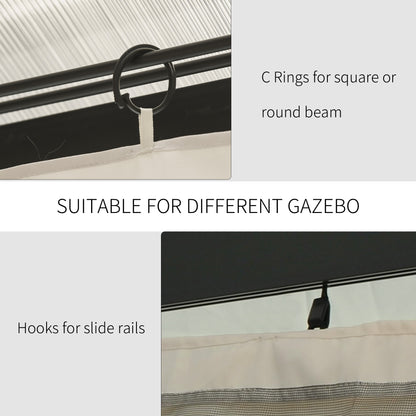 4 Pack Replacement Gazebo Curtains Privacy Panel for Most 3 x 4m Gazebo Canopy Pavillion Outdoor Shelter Sidewalls Accessories Beige