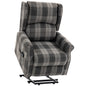 Power Lift Recliner Chair with Vibration Massage, Heat, Checked Lift Chair with Remote, Side Pockets, Grey