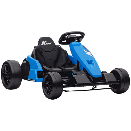 24V Electric Go Kart, Drift Kart with Adjustable Seat, Slow Start, 5-Point Harness, Music, for 6-12 Years