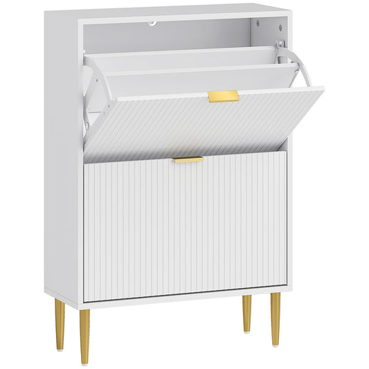 Two-Drawer Shoe Cabinet - White