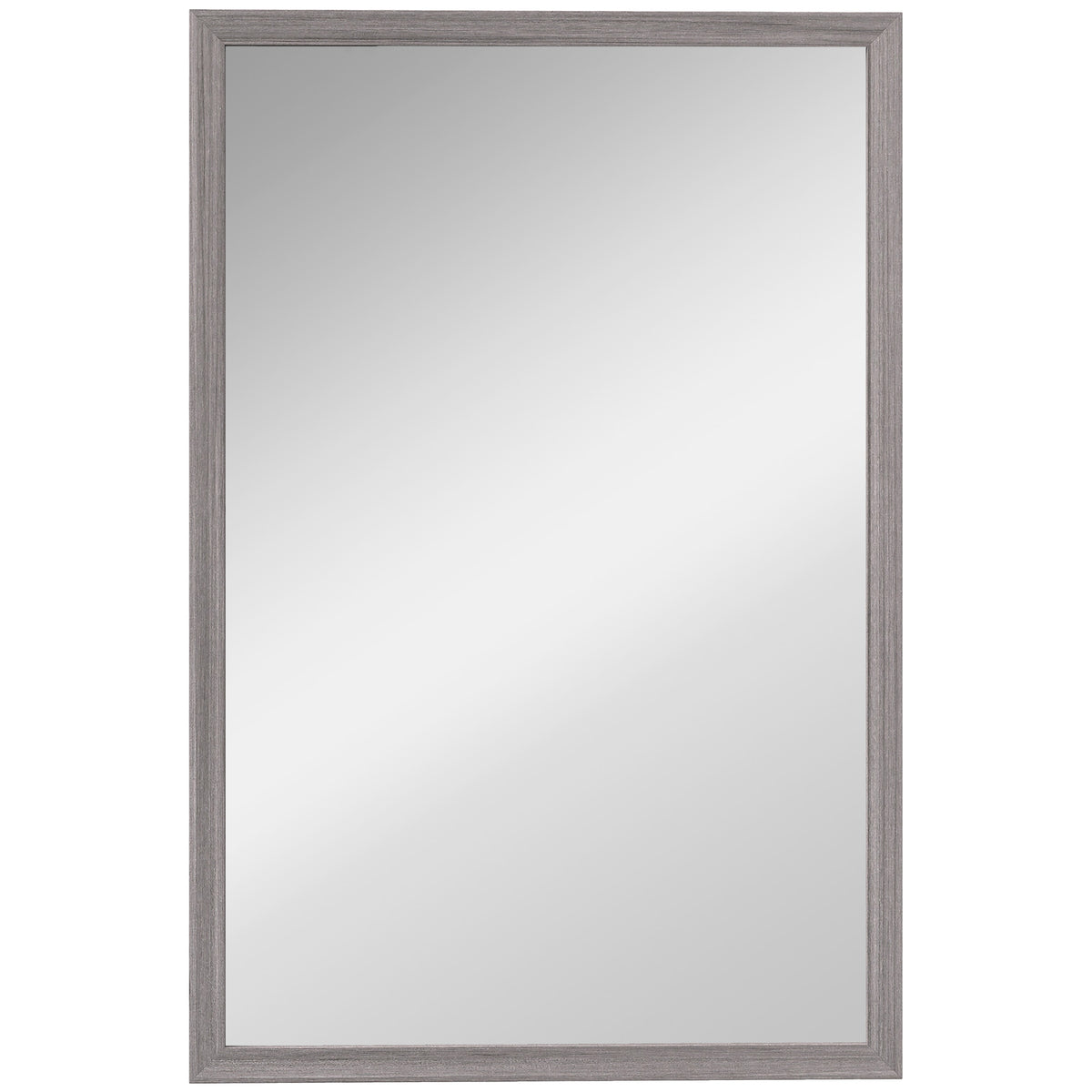 Wall Bathroom Mirror, 40 x 60 cm Wall-Mounted Mirror for Living Room, Bedroom, Hallway, Grey
