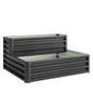 2 Tier Raised Garden Bed, Galvanised Planter Box with Open Bottom for Vegetables Flowers Herbs, 120x101x58cm, Dark Grey