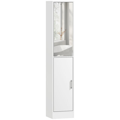Tall Bathroom Cabinet with Mirror and Adjustable Shelf