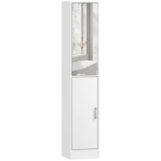 Tall Bathroom Cabinet with Mirror and Adjustable Shelf